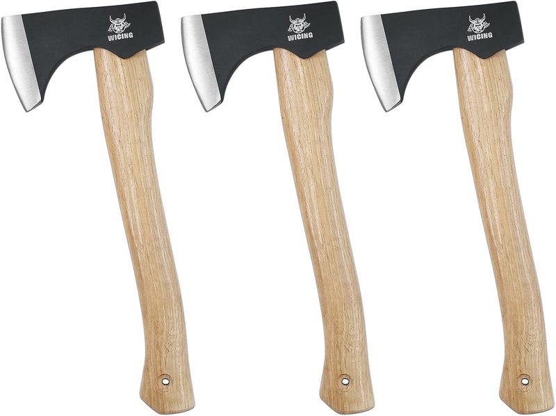 WICING Throwing Axes - 14" Throwing Hatchet Great for Axe Throwing Competitions, High Carbon Steel Forged & Wooden Handle 3 Pack - Image 1